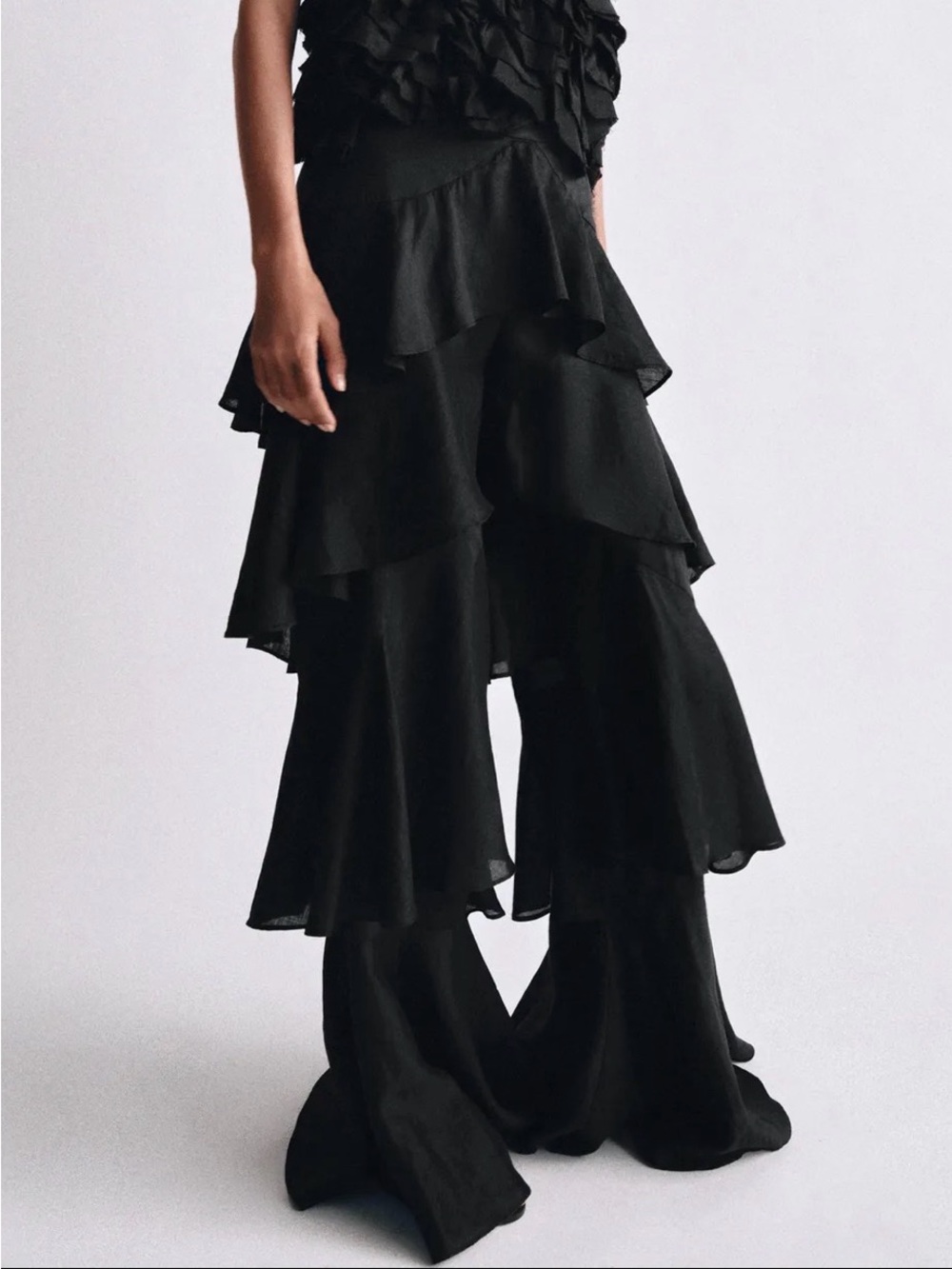 NWT Viral Sold Out Flowy Ruffled Pants Trousers ZARA 2026